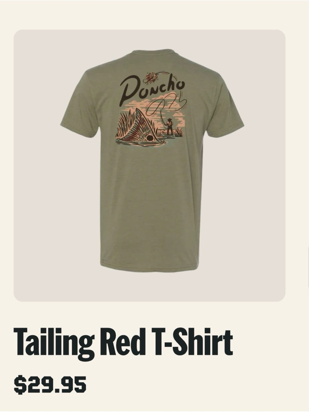 Tailing Red Poncho Graphic Short-Sleeve Tee - Olive